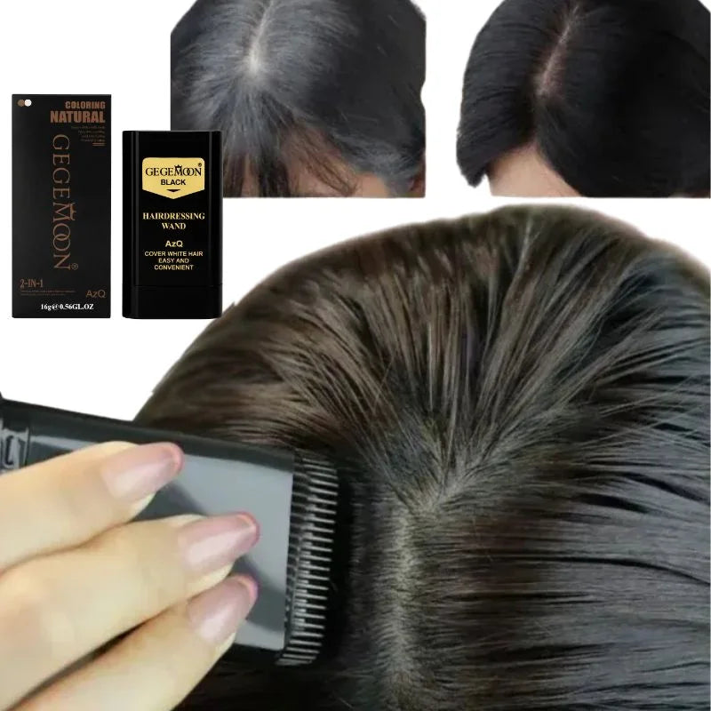 Black Hair Dye Stick for Instant Gray Coverage | قلم صبغة الشعر الأسود للتغطية الفورية للشيب