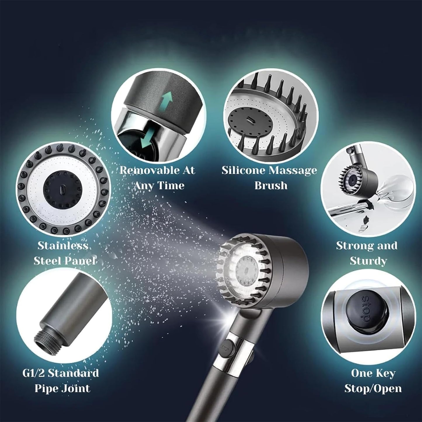 Multifunctional Scalp Massage Shower Head